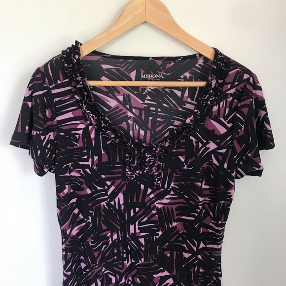 3/$25 🌷 Merona Purple Short Sleeve Blouse - Picture 2 of 6